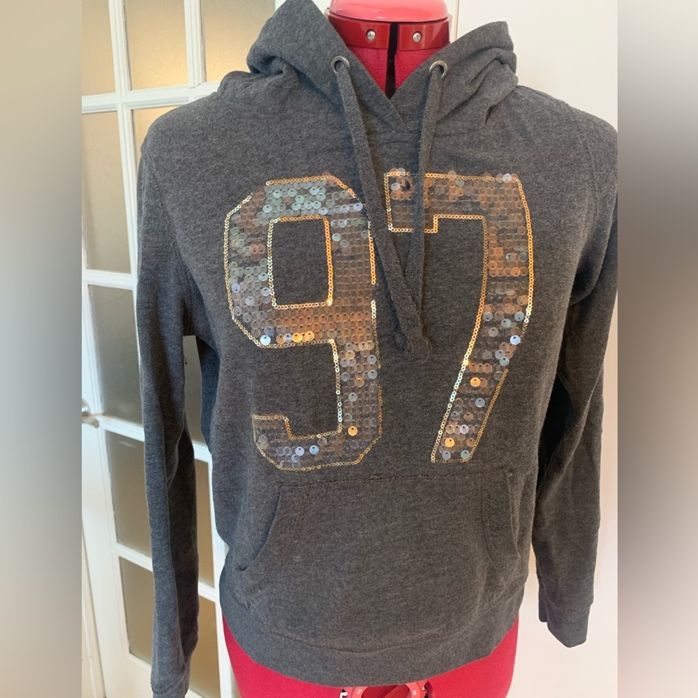 Aeropostale Hoodie with Sequins in Grey